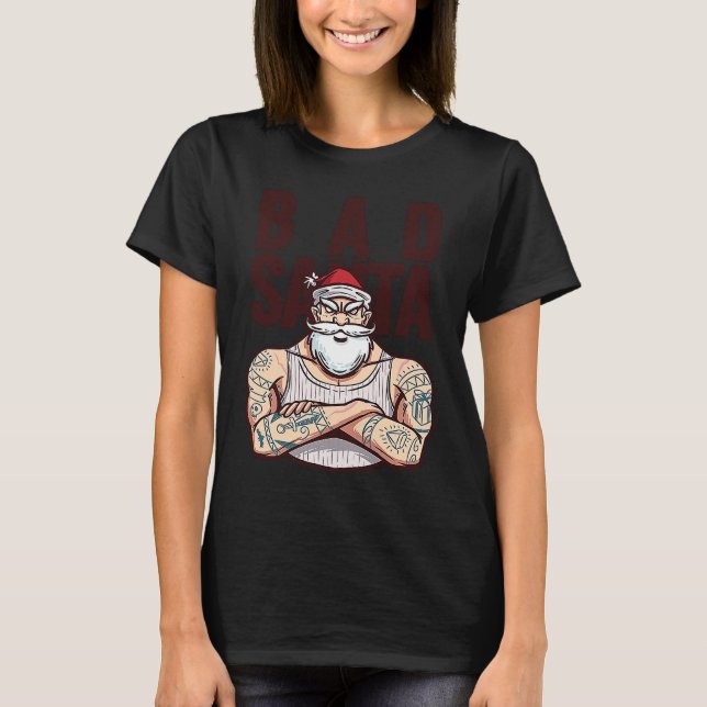 Camiseta Tatuagem ruim papai noel natal (Frente)