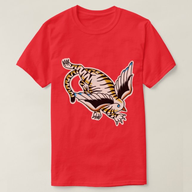 Camiseta Tatuagem tradicional do tigre (Frente do Design)