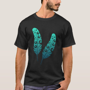 Camiseta Tatuagem Tribal de Pena Maori da Polinésia Nova Ze