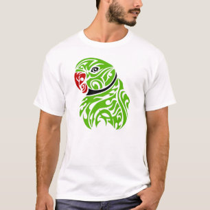 Camiseta Tatuagem verde do papagaio do ringneck