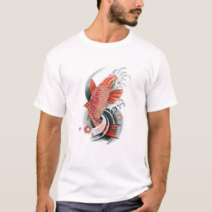 Camiseta Tatuagem vermelho japonês oriental legal dos