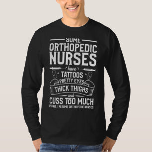 Camiseta Tatuagens Espessas Coxas Bonito Olhos Nurs Ortopéd