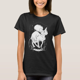 Camiseta Tatuagens Sphinx Gato Lua Core Estética Gótica Noi
