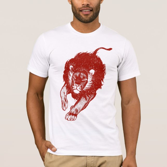 Camiseta Tau do t-shirt dos leões (vermelho) (Frente)