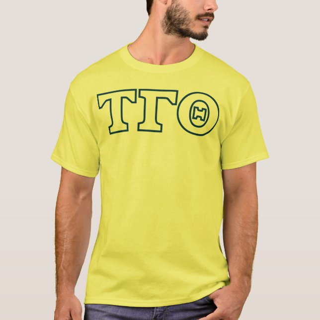 Camiseta Tau Gamma Theta Letters T-Shirt - Blue Outline (Frente)