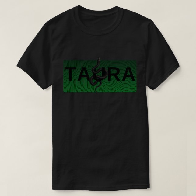 Camiseta TAURA Serpent Edition - Design Gráfico Cobra Escur (Frente do Design)