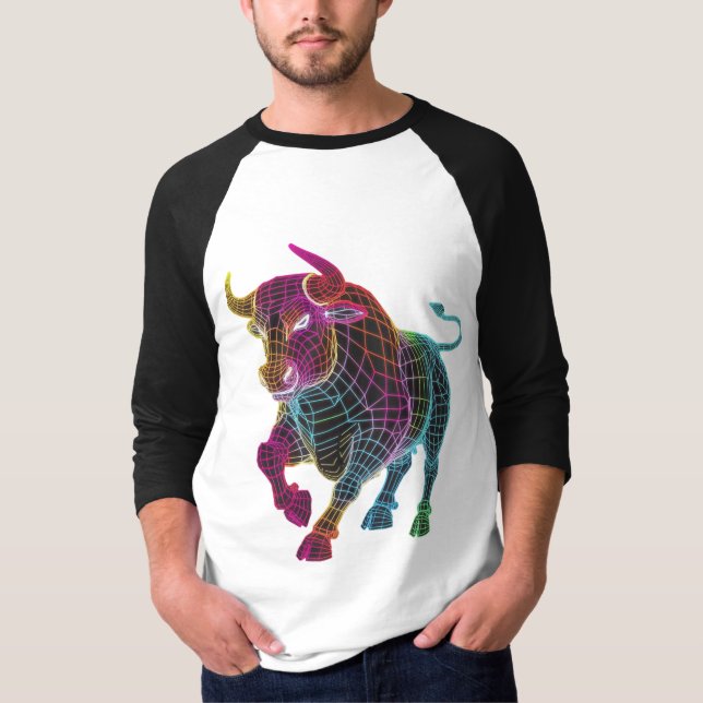 Camiseta Taureau puissant  coloré (Frente)