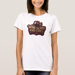 Camiseta Taurino Dourado TAÇA DE VINHO E RELAXE Impressão