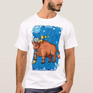 Camiseta Taurus bonito Bull no céu nocturno