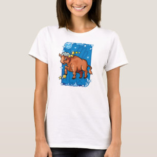 Camiseta Taurus bonito Bull no céu nocturno