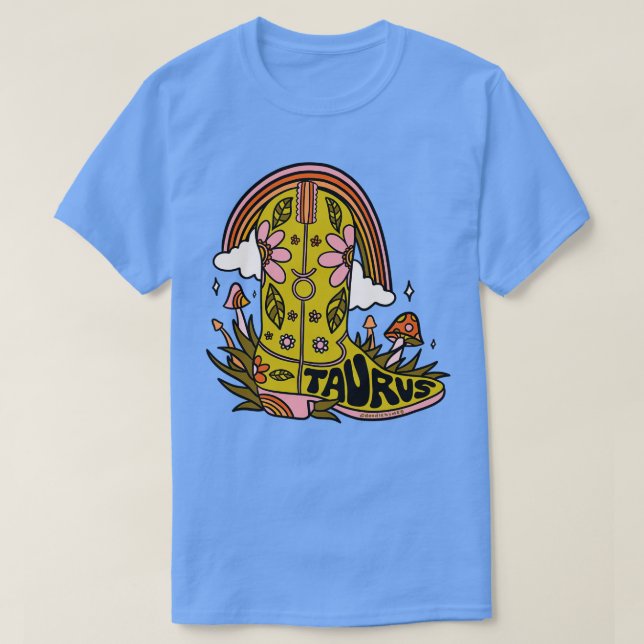 Camiseta Taurus Cowboy Boot (Frente do Design)