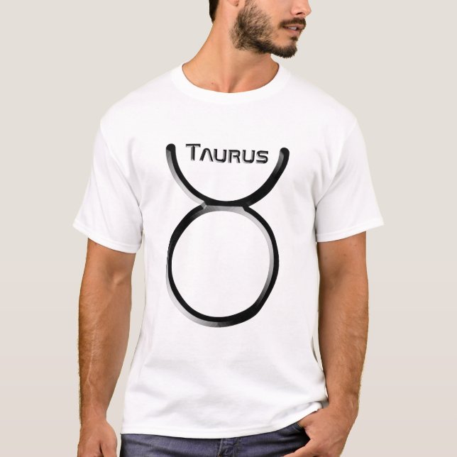 Camiseta TAURUS, Design abstrato do Sinal Zodíaco, (Frente)