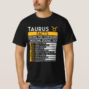Camiseta Taurus Facts Zodiac Horoscope Engraçado Astrologia