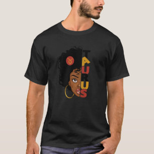 Camiseta Taurus Girl Afro Black Girl Zodiac Sina Taurus Bi