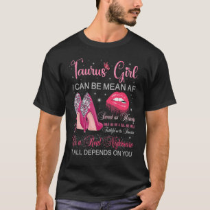 Camiseta Taurus Girl Birthday High Heels Lançando Lábios Bu