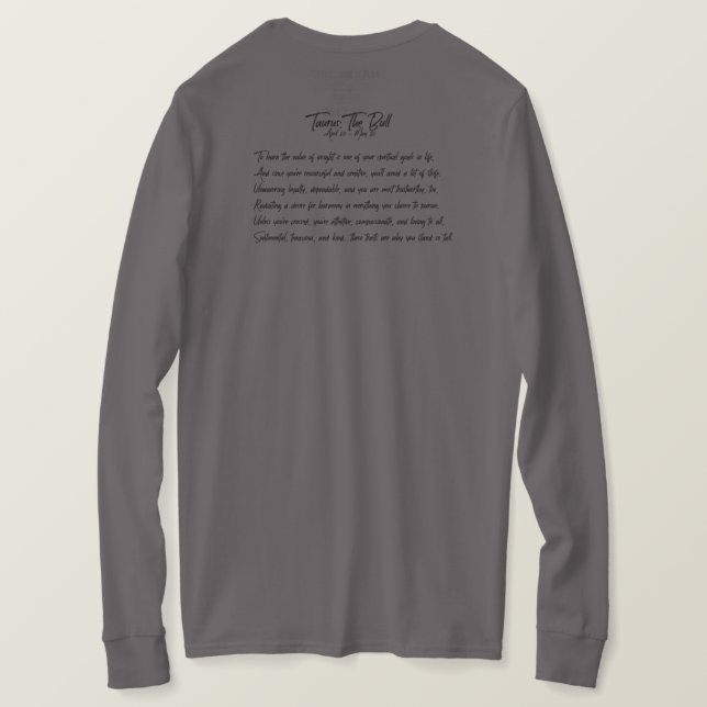 Camiseta Taurus Manga Longa (Verso do Design)