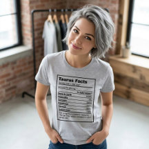 Taurus Nutrition Fact Zodiac T-Shirt
