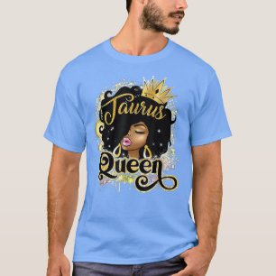 Camiseta Taurus Queen Afro Girl Zodiac Marca Presente de An