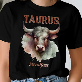 Camiseta Taurus Steadfast Watercolor Bull Sinal Zodiodó