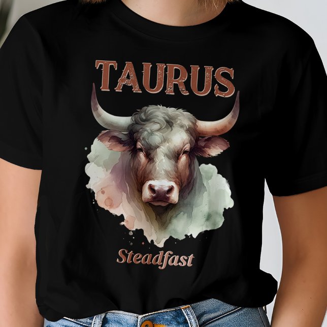 Camiseta Taurus Steadfast Watercolor Bull Sinal Zodiodó (Part of our Taurus Party Suite - Taurus Steadfast Custom T-Shirts and Apparel)