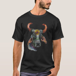 Camiseta Taurus Zodiac Birthday Cow Bull Floral Farmer Birt