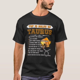 Camiseta Taurus Zodiac Birthday Gift 10 Principais Regras D