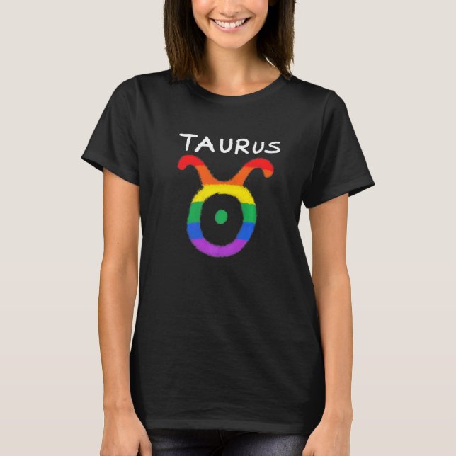 Camiseta Taurus Zodiac - Sinal Gay Lgbt Lgbt Pride Rainbow (Frente)