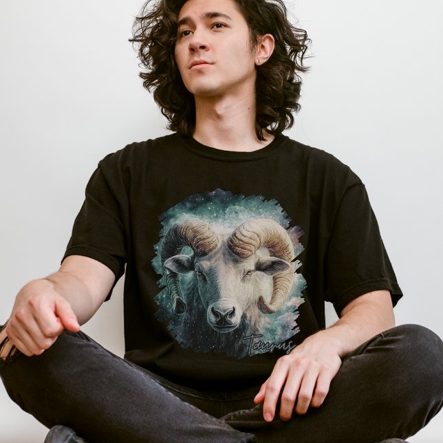 Camiseta Taurus Zodiac Star Symbol, Galáxia Inspirada, Cósm (Criador carregado)