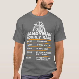 Camiseta Taxa de HORÁRIO do Handyman usd T