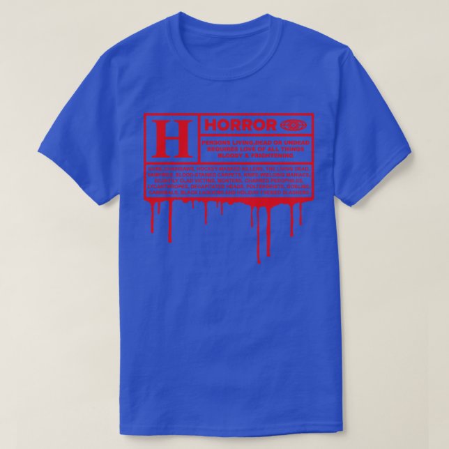 Camiseta Taxa H para Horror (Frente do Design)