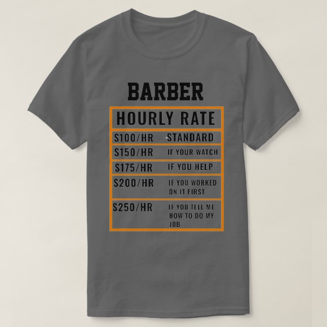 Camiseta Taxa Horária de Barber (Frente do Design)