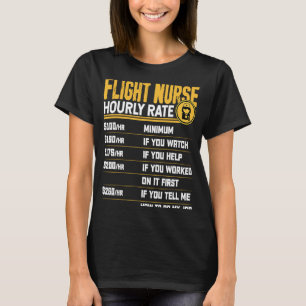Camiseta Taxa Horária de Enfermeira de Voo Enfermeira de