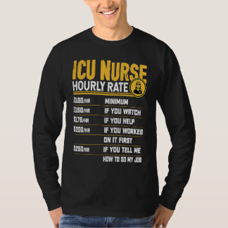 Camiseta Taxa Horária de Enfermeira em UTI Enfermeira de Cu
