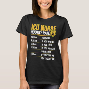 Camiseta Taxa Horária de Enfermeira em UTI Enfermeira de Cu