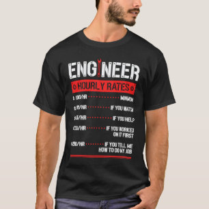 Camiseta Taxa horária de engenheiro Engenharia Mecânica
