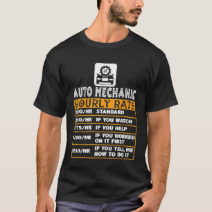 Camiseta Taxa horária de mecânico de automóveis combinando 
