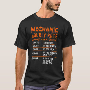 Camiseta Taxa horária de mecânico de garagem Carro engraçad