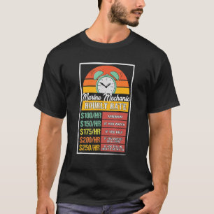 Camiseta Taxa horária de mecânico naval Gag