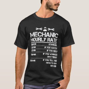 Camiseta Taxa horária de mecânico para taxas de mão de obra