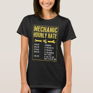 Camiseta Taxa horária de mecânico Tarifas de mão de obra Ho