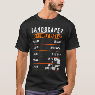 Camiseta Taxa horária de paisagista Taxa de mão de obra de