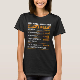 Camiseta Taxa horária de trabalho do instalador Drywall - S
