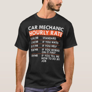 Camiseta Taxa horária do automóvel Taxas horárias