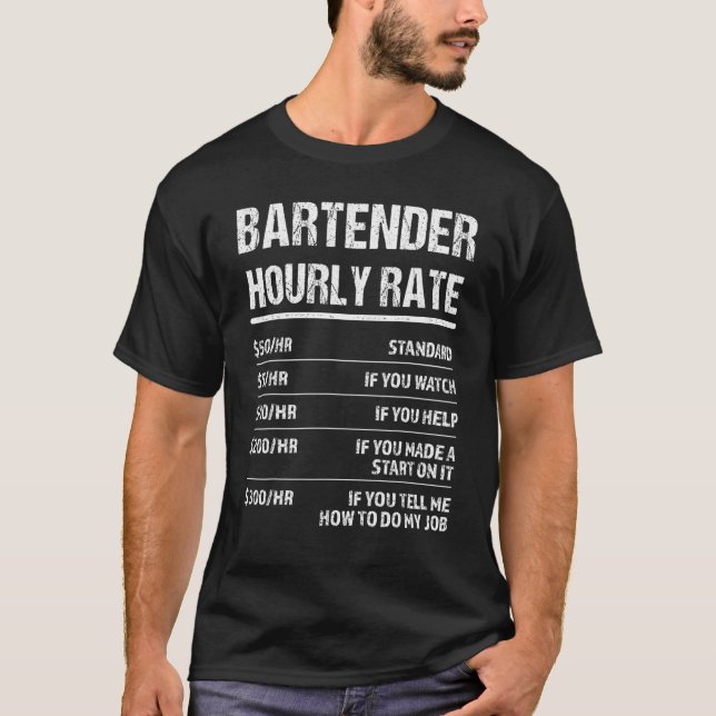 Camiseta taxa horária do barman (Frente)