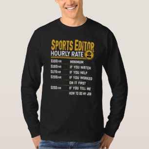 Camiseta Taxa horária do editor de esportes Jornalismo espo