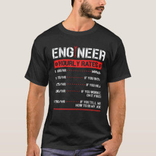 Camiseta Taxa horária do engenheiro Engenharia Mecânica 1