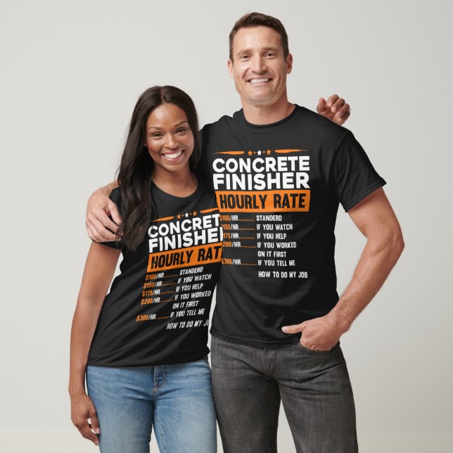 Camiseta Taxa horária do Finalizador de Concreto Engraçado (Unissex)