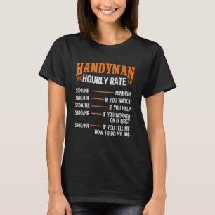 Camiseta Taxa Horária do Handyman - Reparar o Trabalhador P