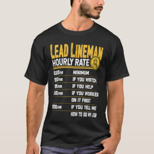 Camiseta Taxa horária do líder de linha Eletricista líder