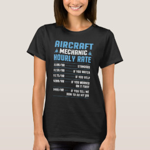 Camiseta Taxa horária do mecânico de aeronaves Avião Aerona